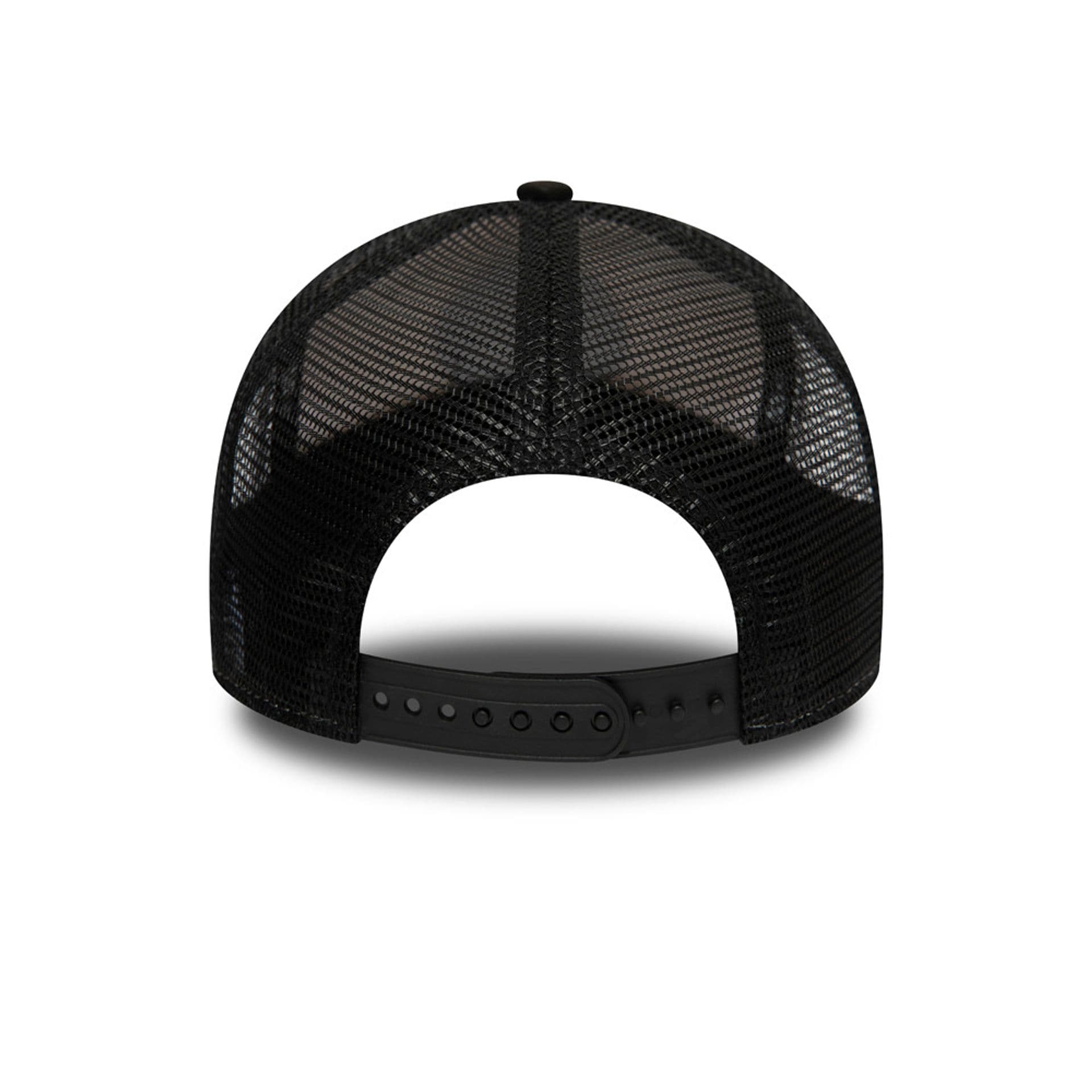 Pictured is this New Era Outdoor Washed 9FORTY A-Frame Trucker Adjustable cap in Black. 2