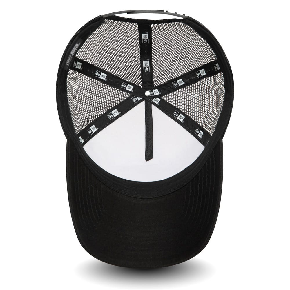 Pictured is this New Era Outdoor Washed 9FORTY A-Frame Trucker Adjustable cap in Black. 3