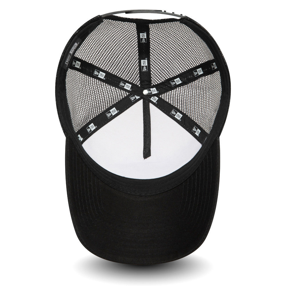 Pictured is this New Era Outdoor Washed 9FORTY A-Frame Trucker Adjustable cap in Black. 3
