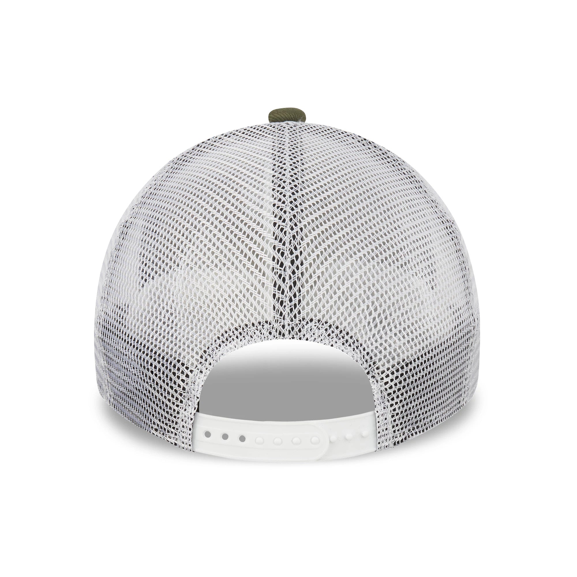 This is a New York Yankees Khaki A-Frame Trucker Cap 4