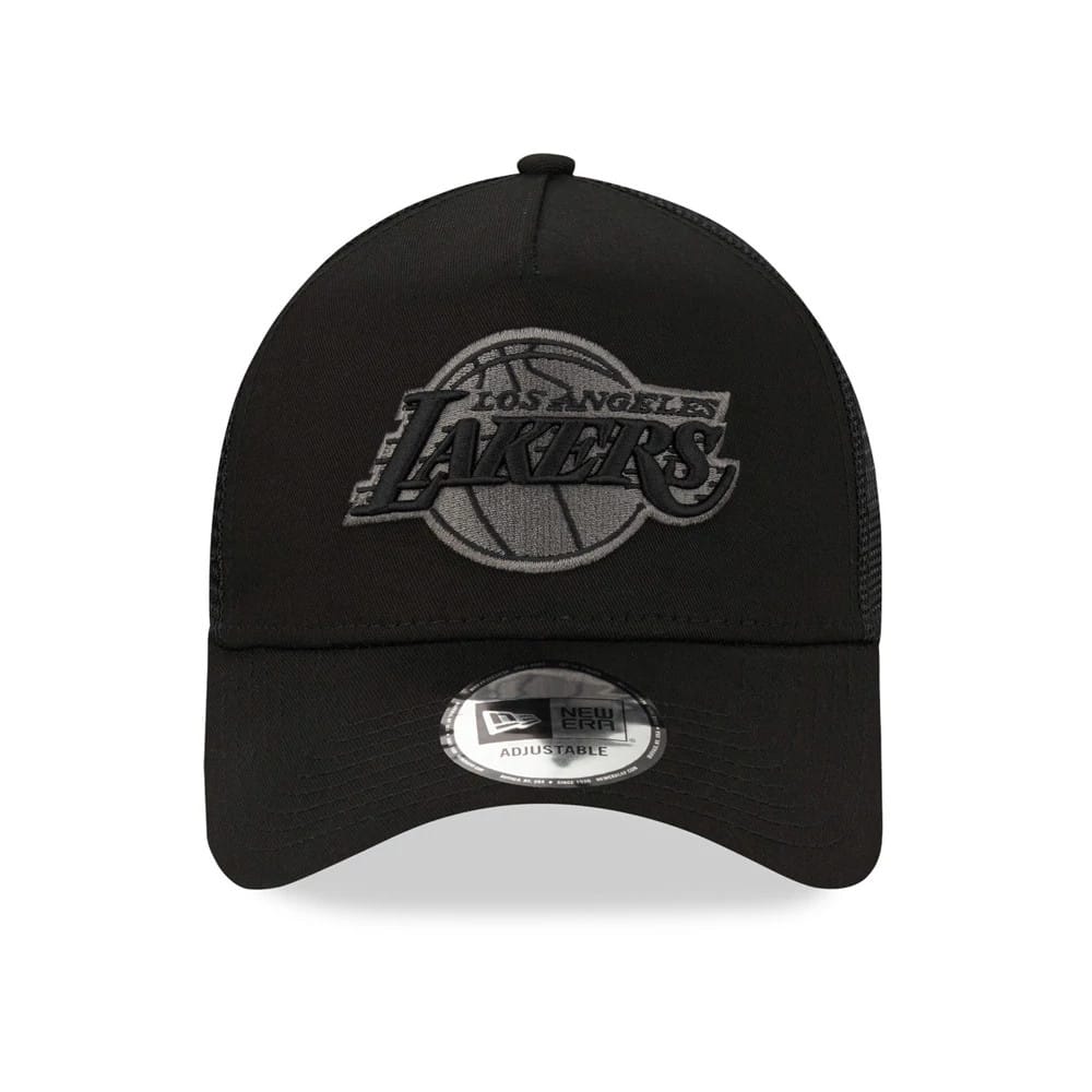 This is a LA Lakers Tonal Black A-Frame Trucker Cap 2