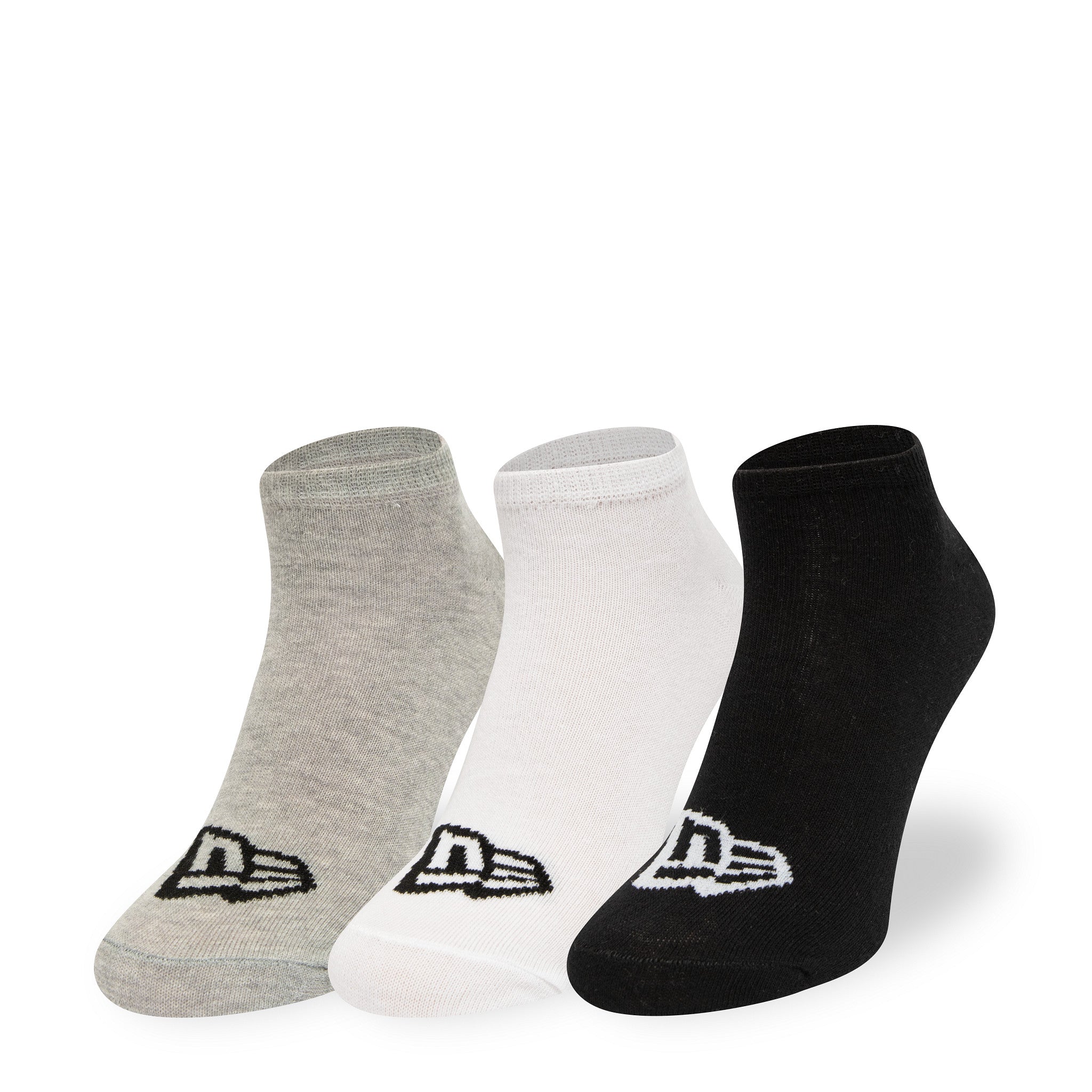 This is a New Era Flag 3 Pack Grey, White and Black Socks 1