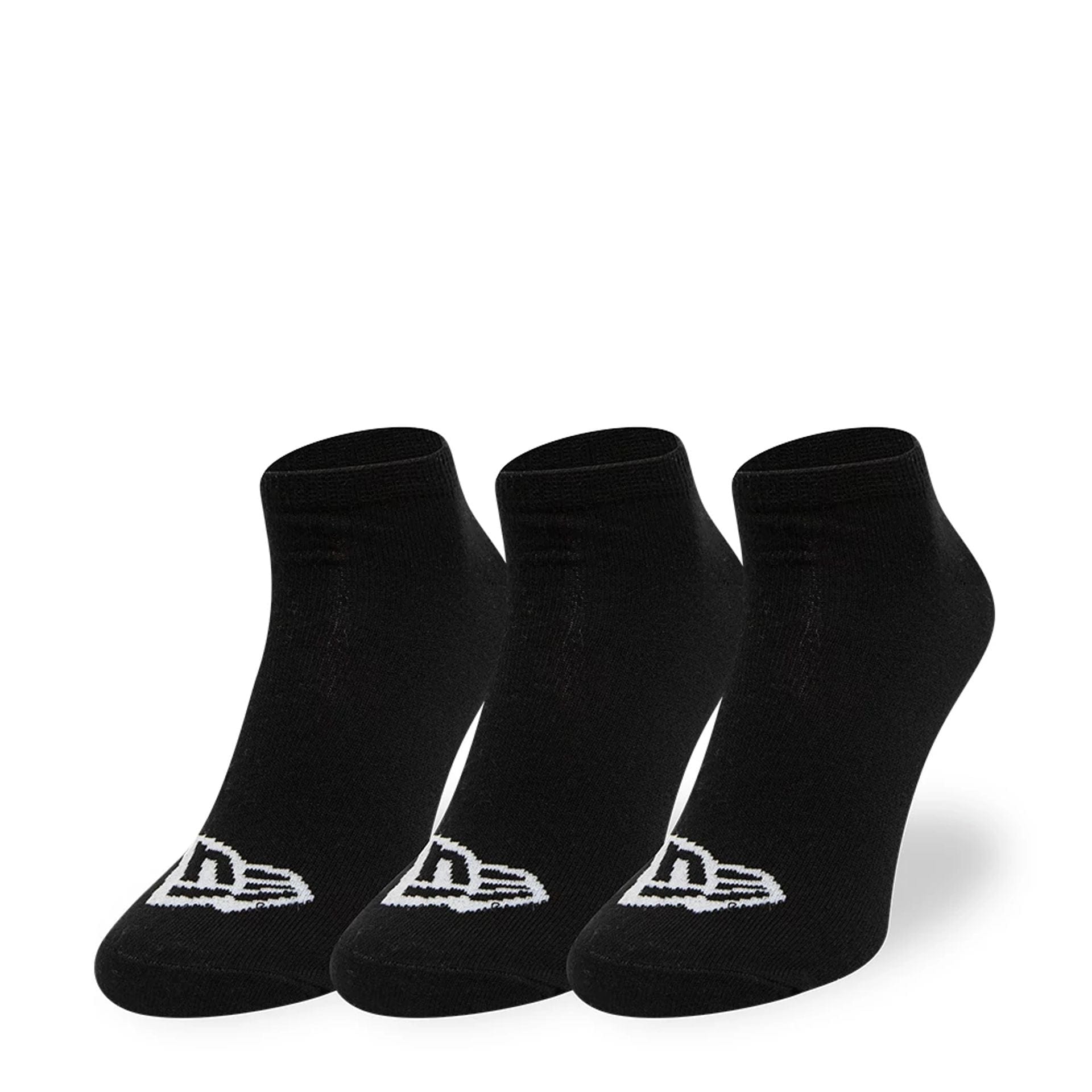 This is a New Era Flag 3 Pack Sneaker Black Socks 1