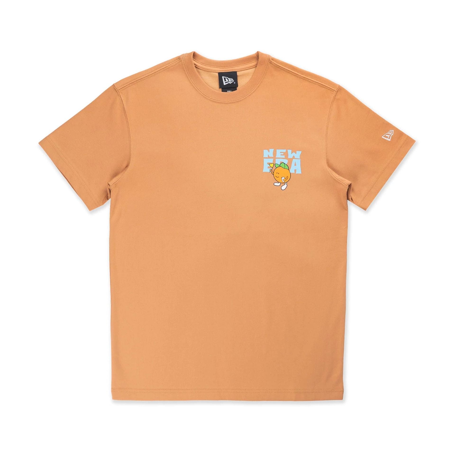 The Male model is wearing New Era Fruit Pool Party Orange T-Shirt 1