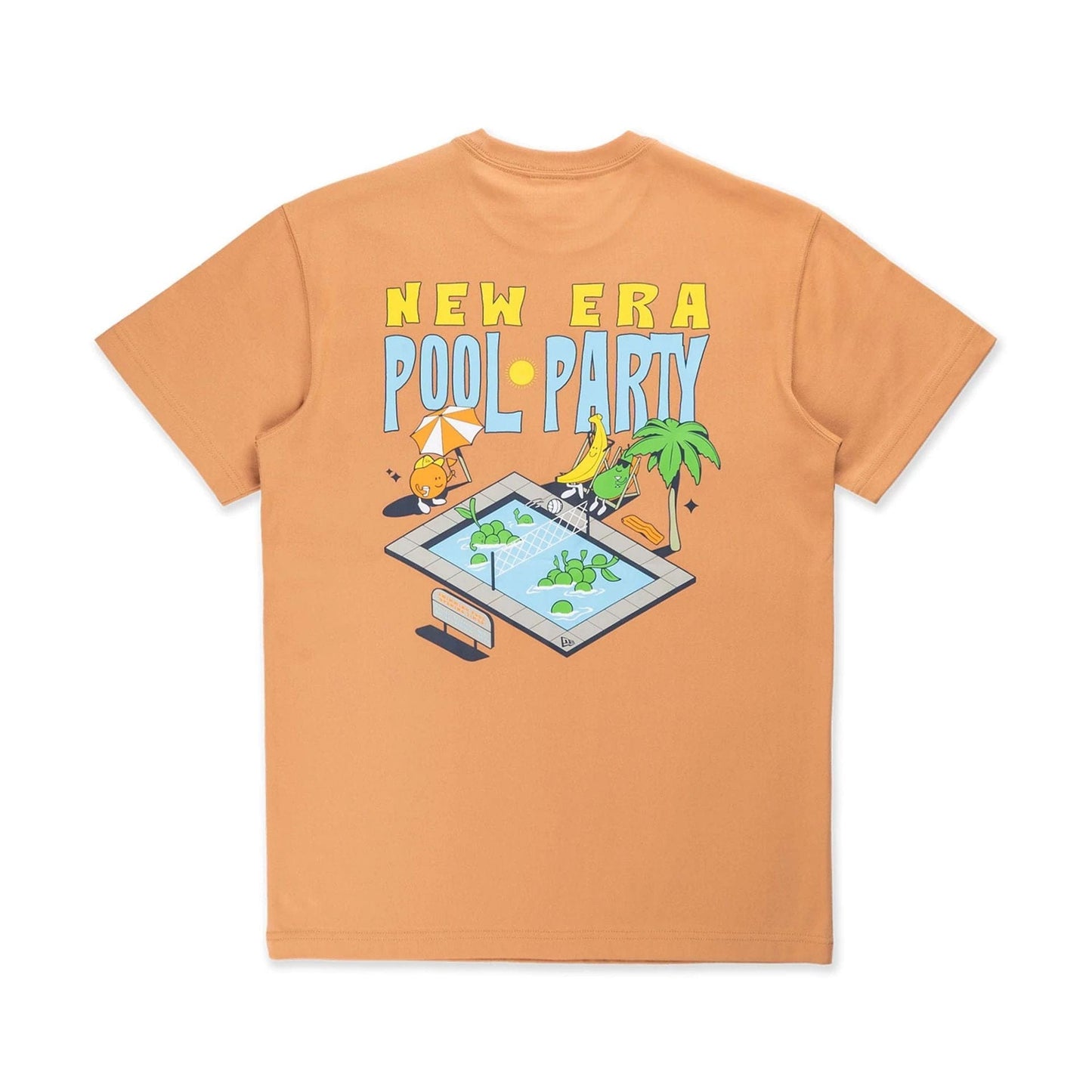 The Male model is wearing New Era Fruit Pool Party Orange T-Shirt 2