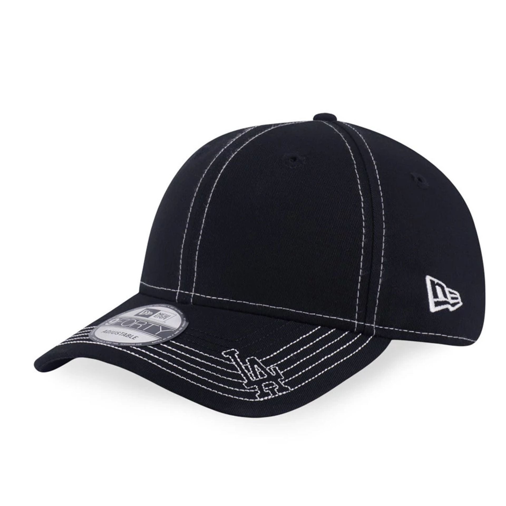Pictured is this MLB Contrast Stitching LA Dodgers 9FORTY cap in black. 1
