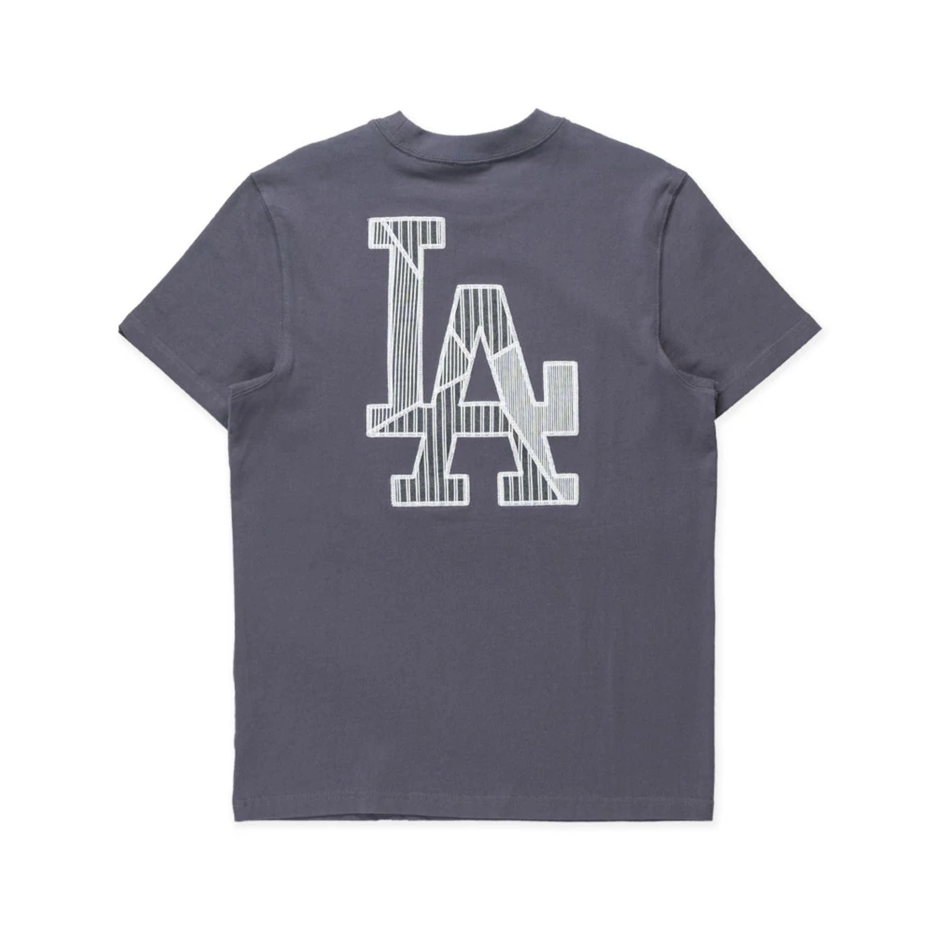 The Male model is wearing LA Dodgers MLB Patchwork Grey T-Shirt 2