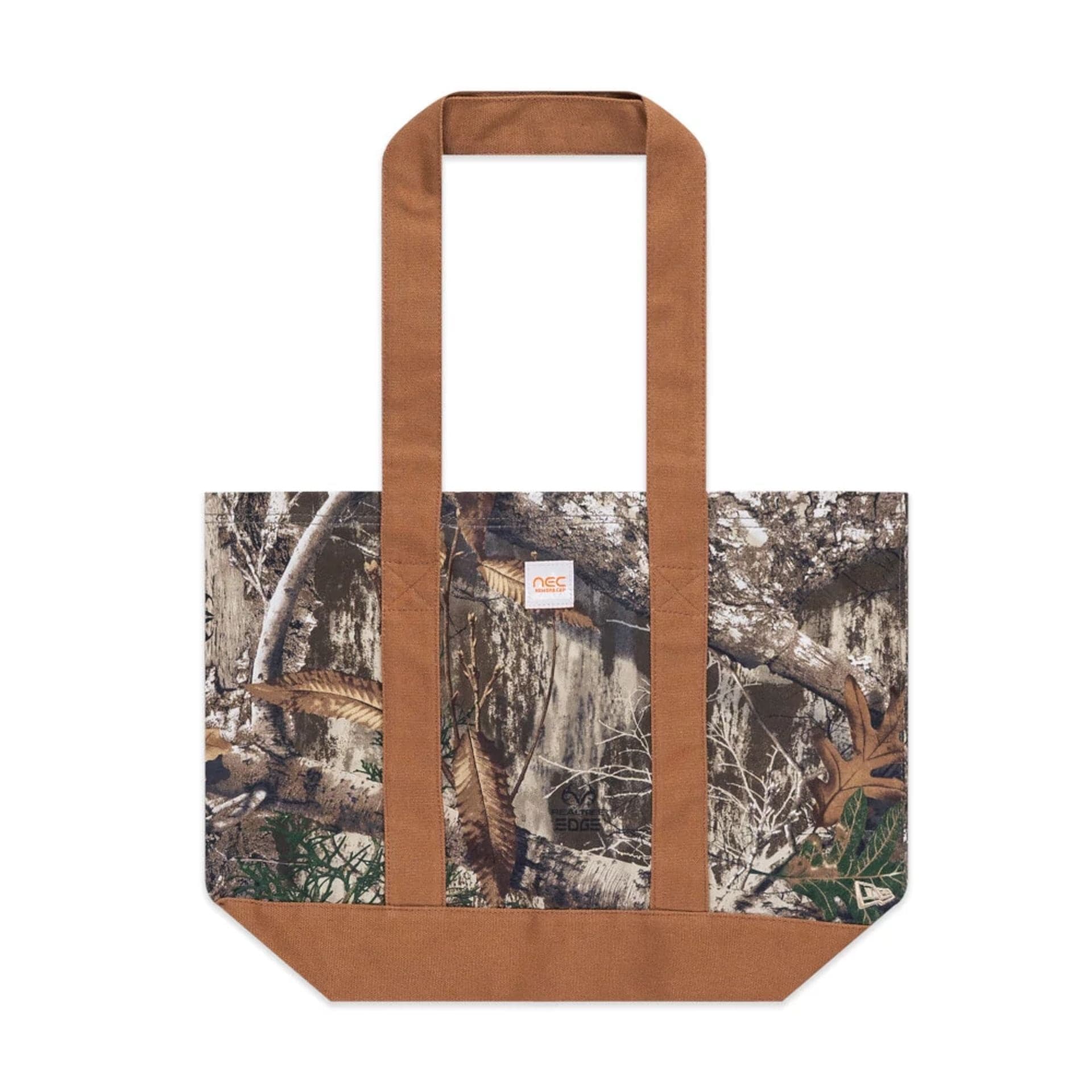 This is a New Era Earthy Skin Real Tree Edge Tote Bag 1