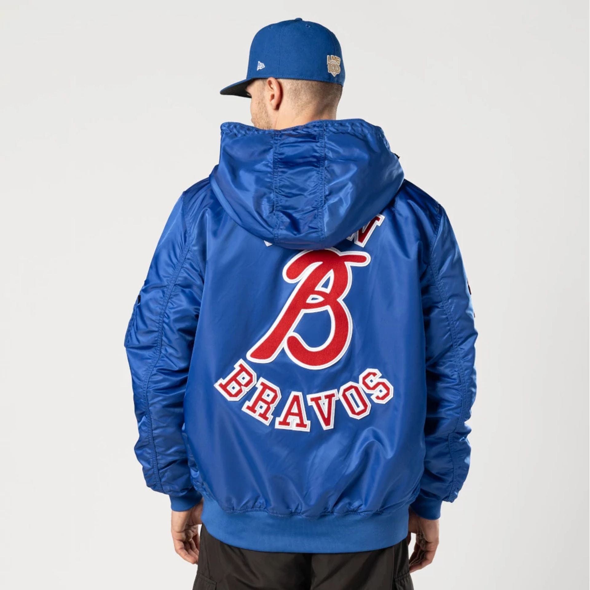 The Male model is wearing Leon Bravos LMB X Alpha Blue Jacket 2