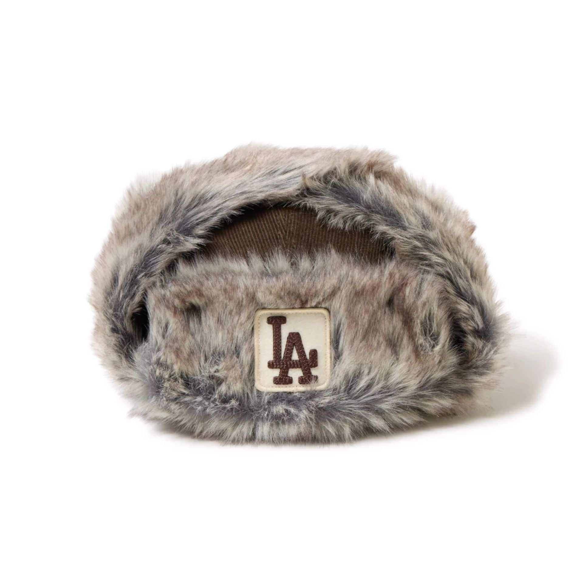 Pictured is this MLB Cord LA Dodgers Trapper hat in brown. 2