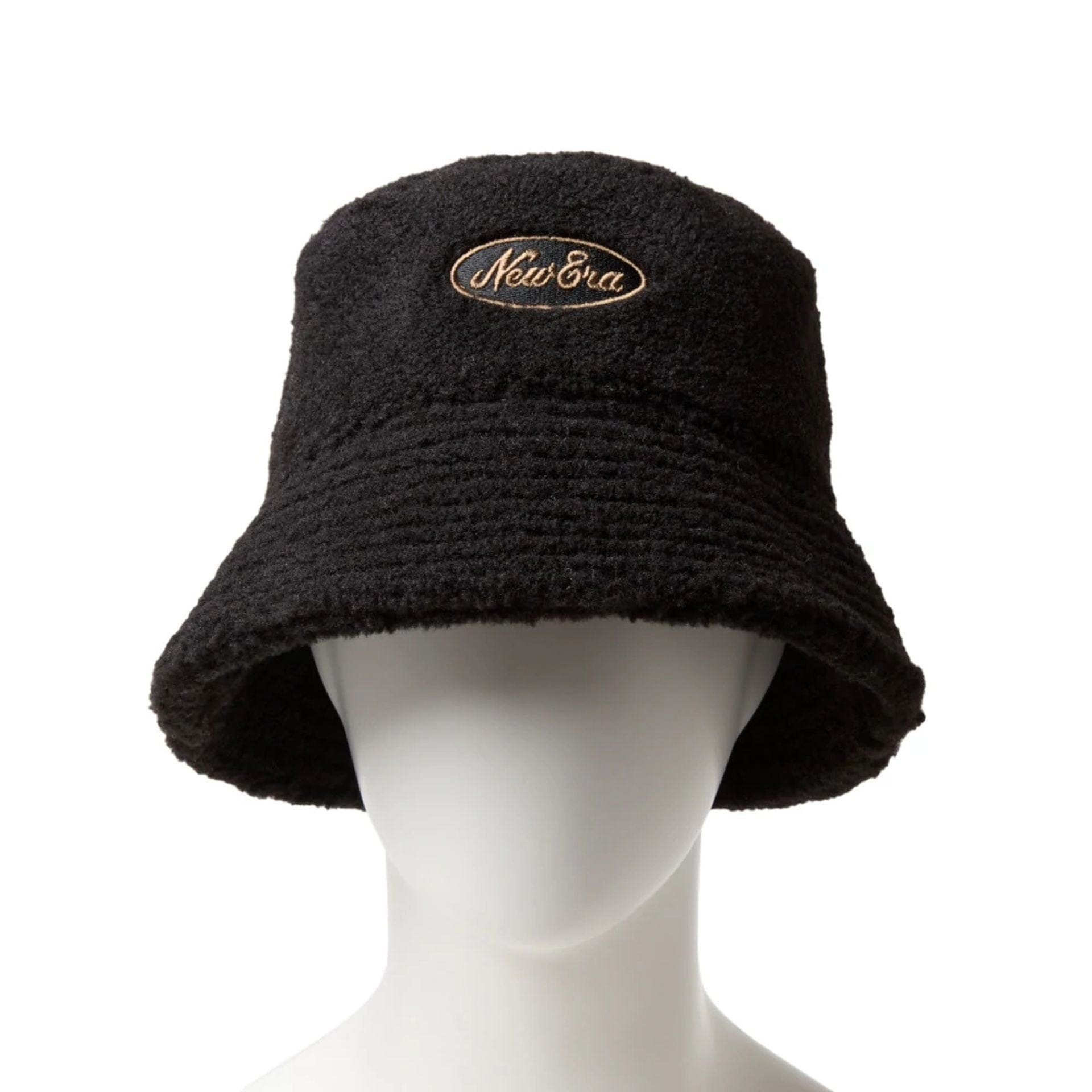 This is a New Era Oval Logo Boa Black Bucket Hat 2