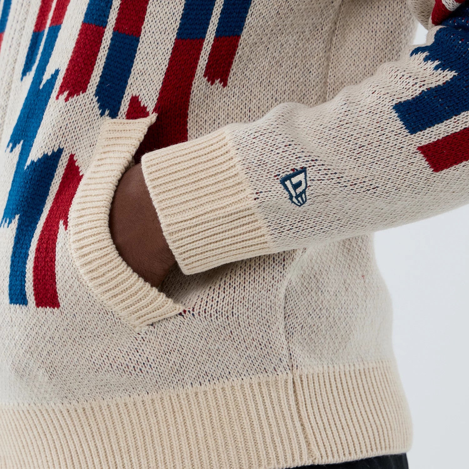 The Male model is wearing New Era Organic Cowichan Natural Cardigan 4