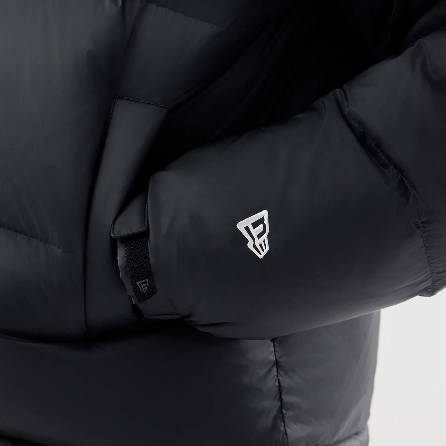 The Male model is wearing New York Yankees MLB Black Puffer Down Jacket 7