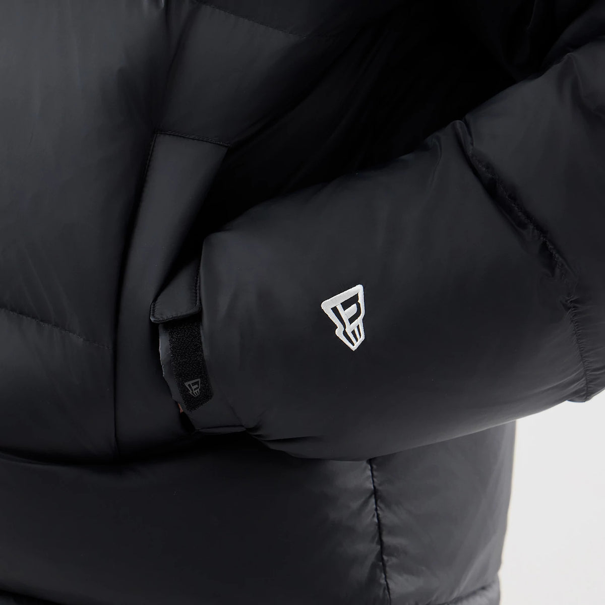 The Male model is wearing New York Yankees MLB Black Puffer Down Jacket 7
