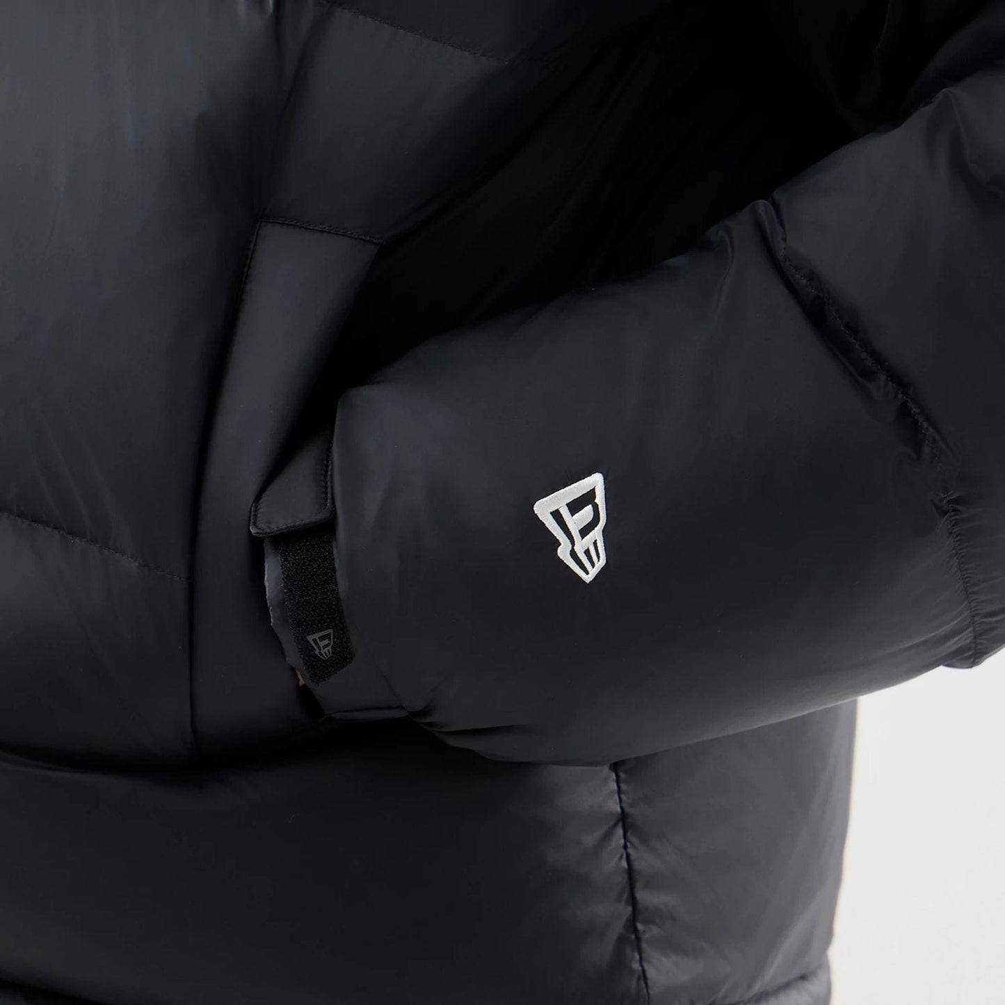 The Male model is wearing New York Yankees MLB Black Puffer Down Jacket 7