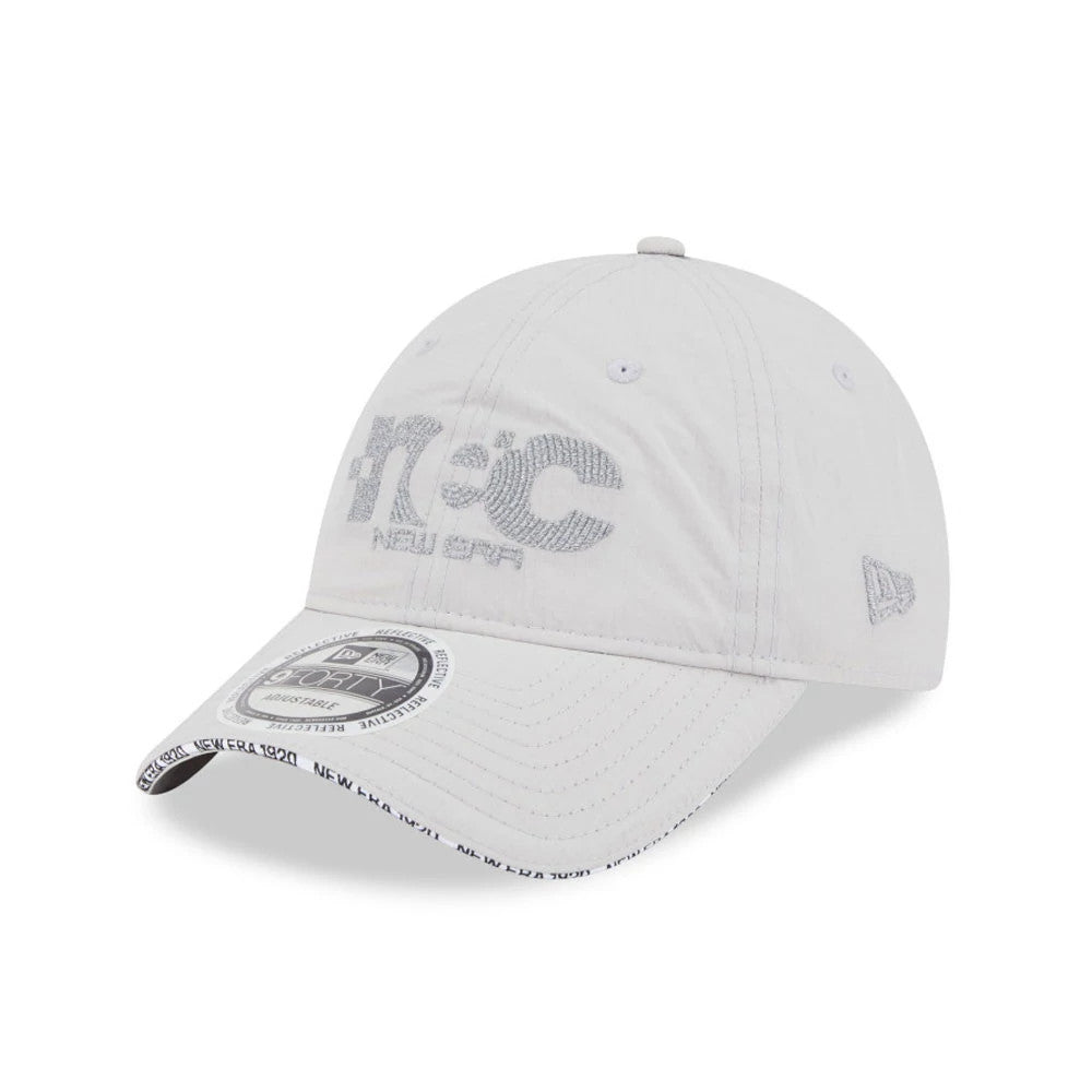 Pictured is this New Era NEC Logo 9FORTY Unstructured cap in White. 1