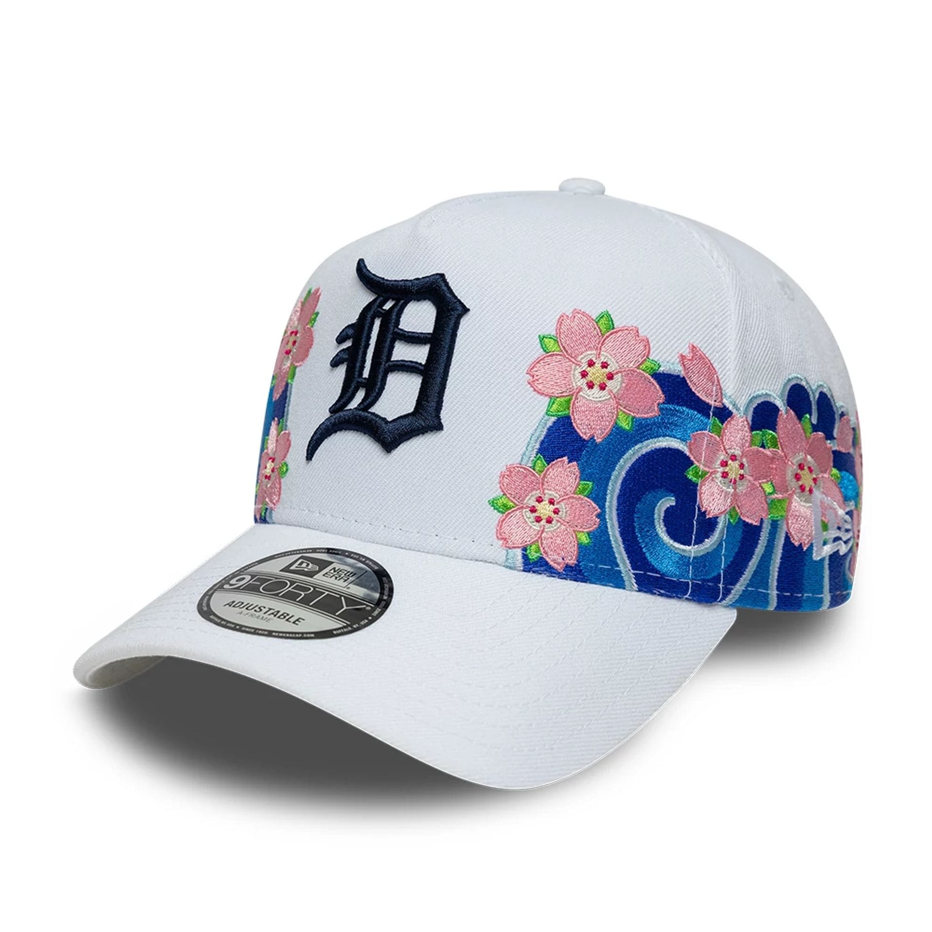 Pictured is this MLB Sakura Detroit Tigers 9FORTY A-Frame cap in white. 1
