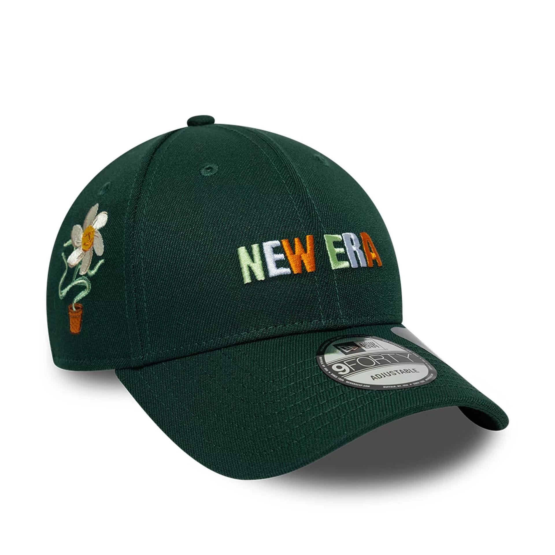 Pictured is this New Era Earth Day 9FORTY Adjustable cap in dark green. 1