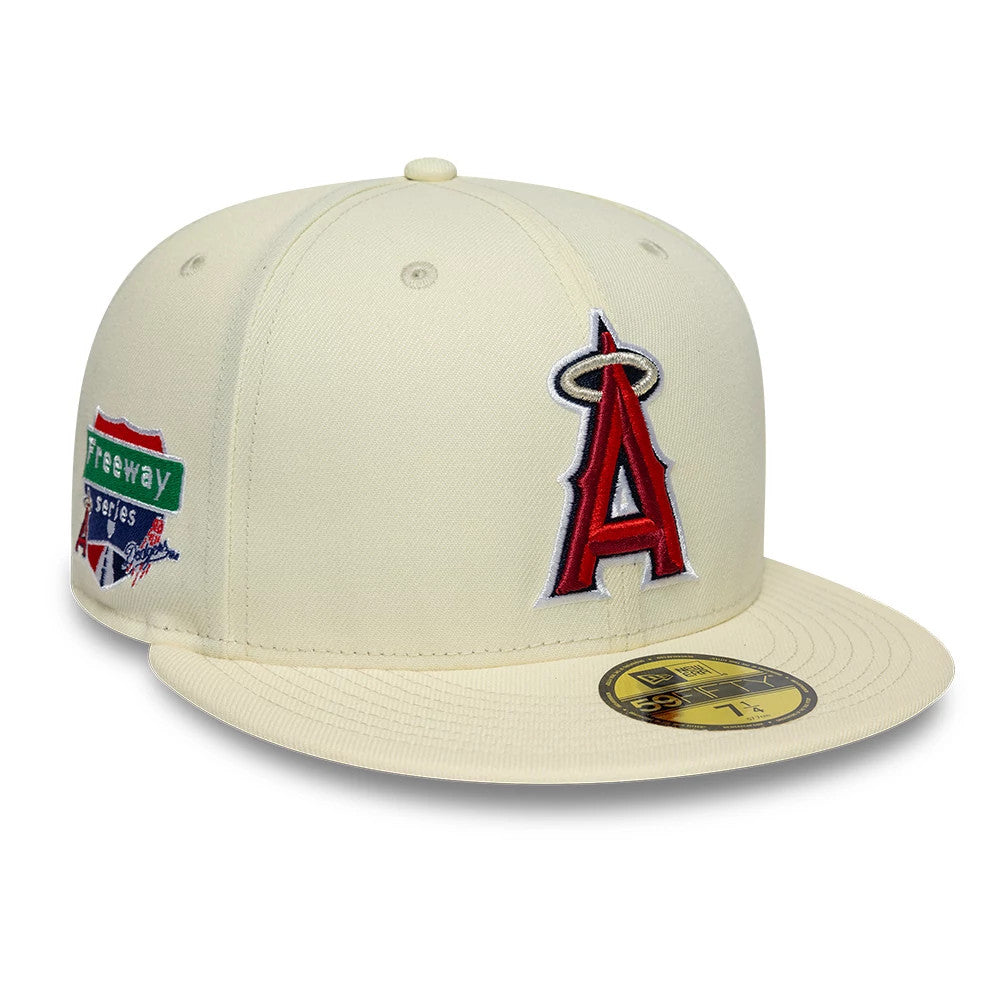 Pictured is this MLB City Series LA Angels 59FIFTY Fitted cap in white. 1