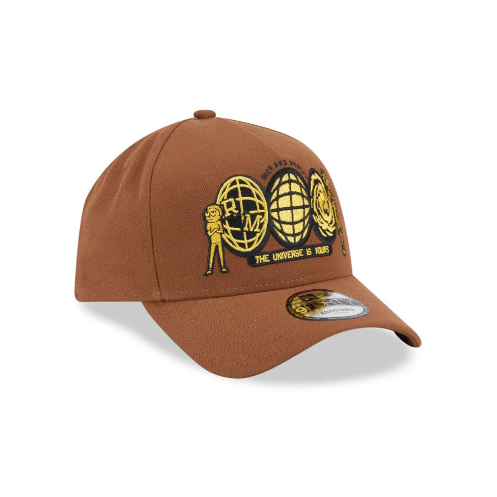 Pictured is this Rick And Morty 9FORTY A-Frame Adjustable cap in open brown. 3