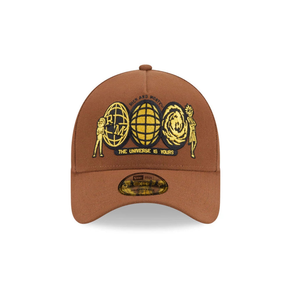 Pictured is this Rick And Morty 9FORTY A-Frame Adjustable cap in open brown. 2