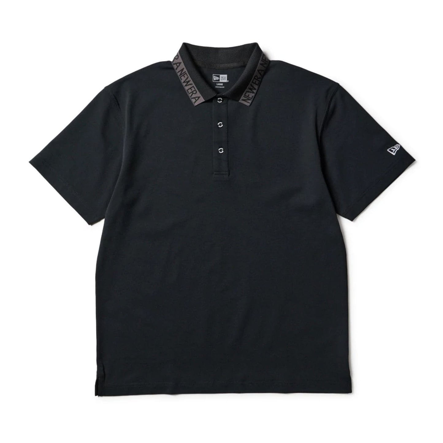 The model is wearing this New Era Kanoko Polo T-Shirt in black. 6