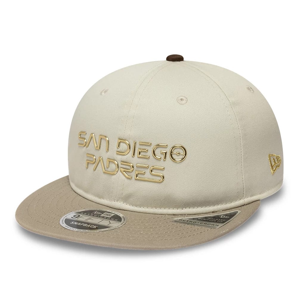 Pictured is this Hajime Sorayama X MLB San Diego Padres Retro Crown 9FIFTY cap in Cream. 1