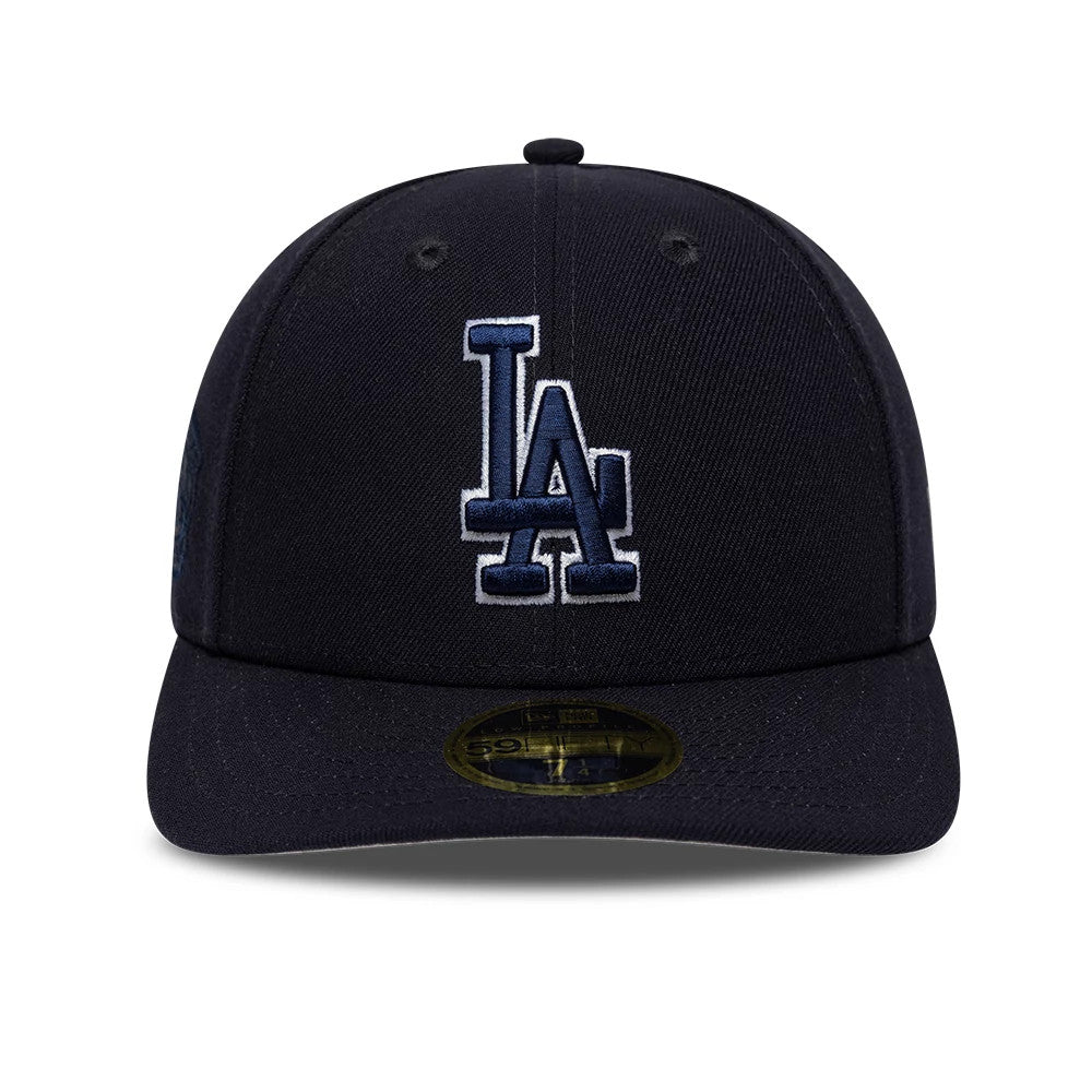 Pictured is this MLB College Varsity LA Dodgers Low Profile 59FIFTY Fitted cap in navy. 3