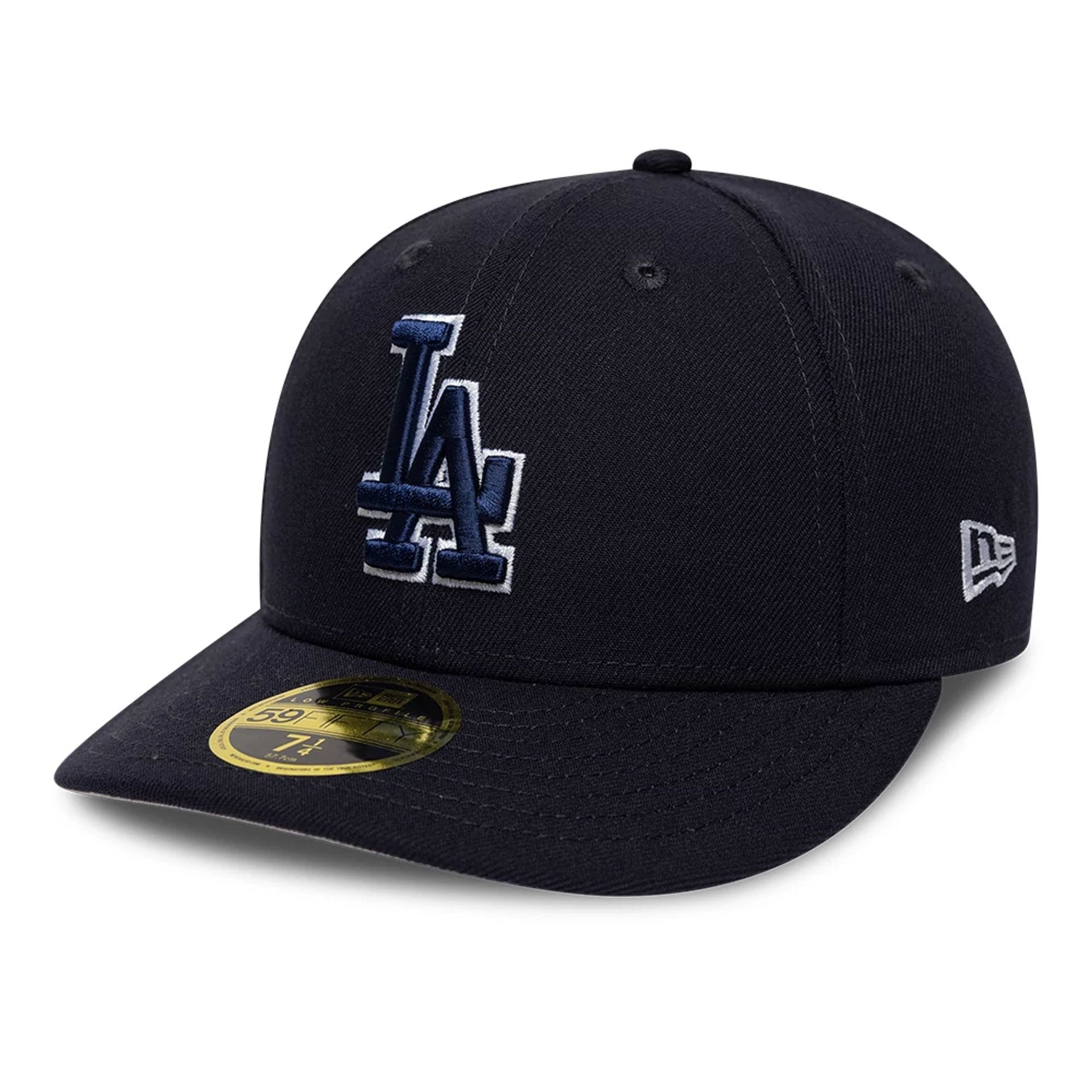 Pictured is this MLB College Varsity LA Dodgers Low Profile 59FIFTY Fitted cap in navy. 1