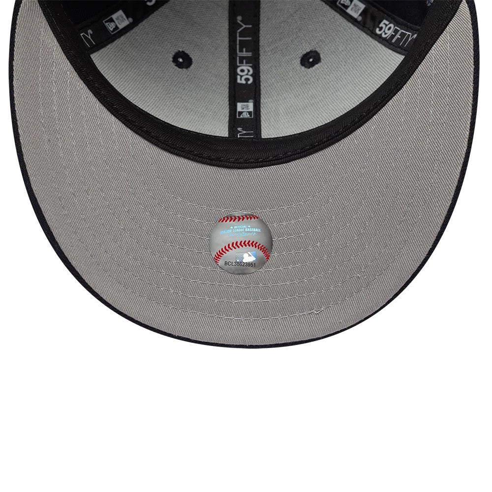 Pictured is this MLB College Varsity LA Dodgers Low Profile 59FIFTY Fitted cap in navy. 2