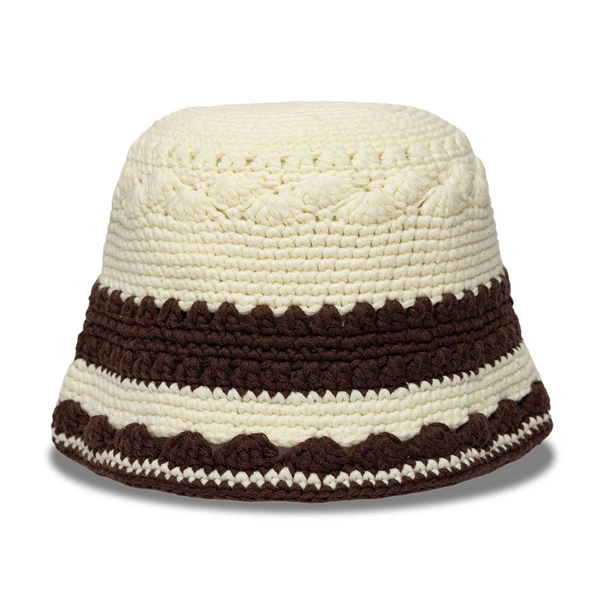 Pictured is this New Era Crochet Border Explorer Bucket hat in white. 2