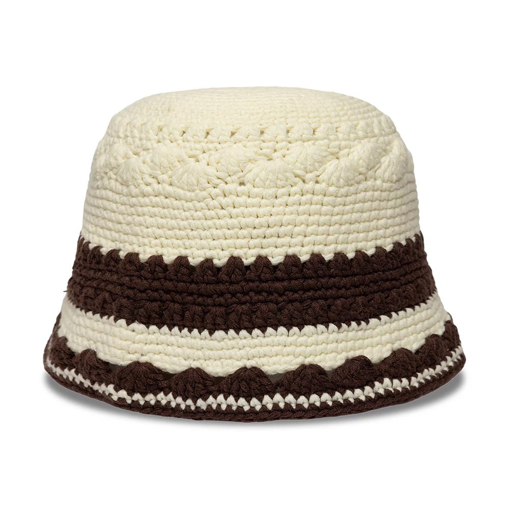 Pictured is this New Era Crochet Border Explorer Bucket hat in white. 3