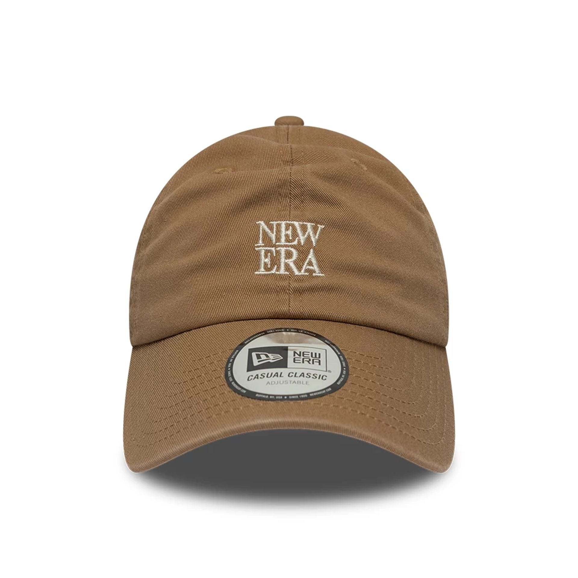 Pictured is this New Era Square Logo Casual Classic cap in Dark Beige. 2