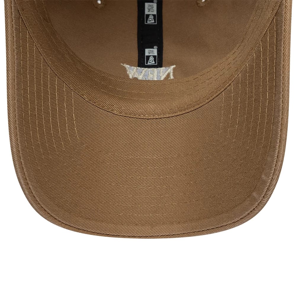 Pictured is this New Era Square Logo Casual Classic cap in Dark Beige. 7