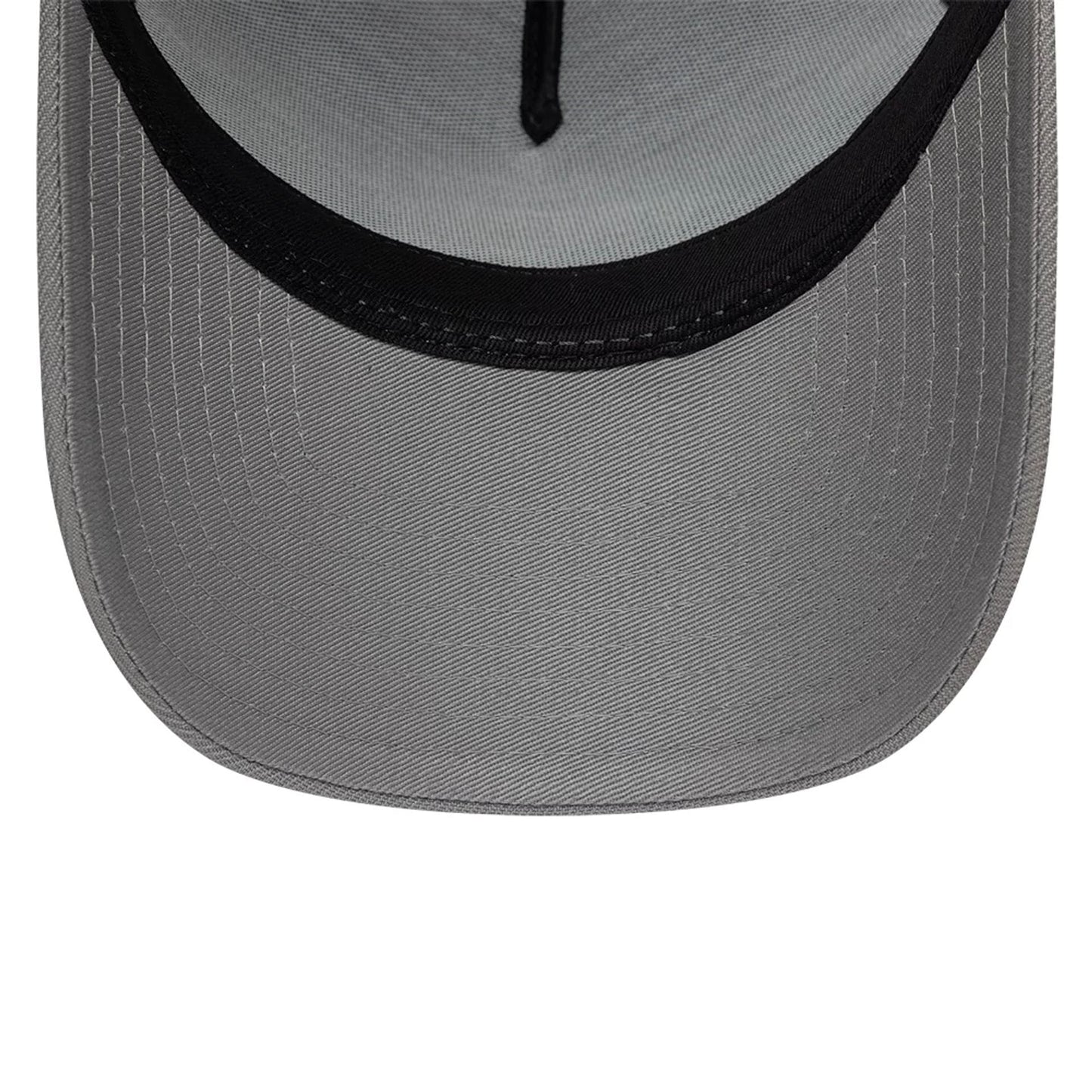 Pictured is this New Era Paisley Emblem 9FORTY A-Frame Trucker cap in grey. 7