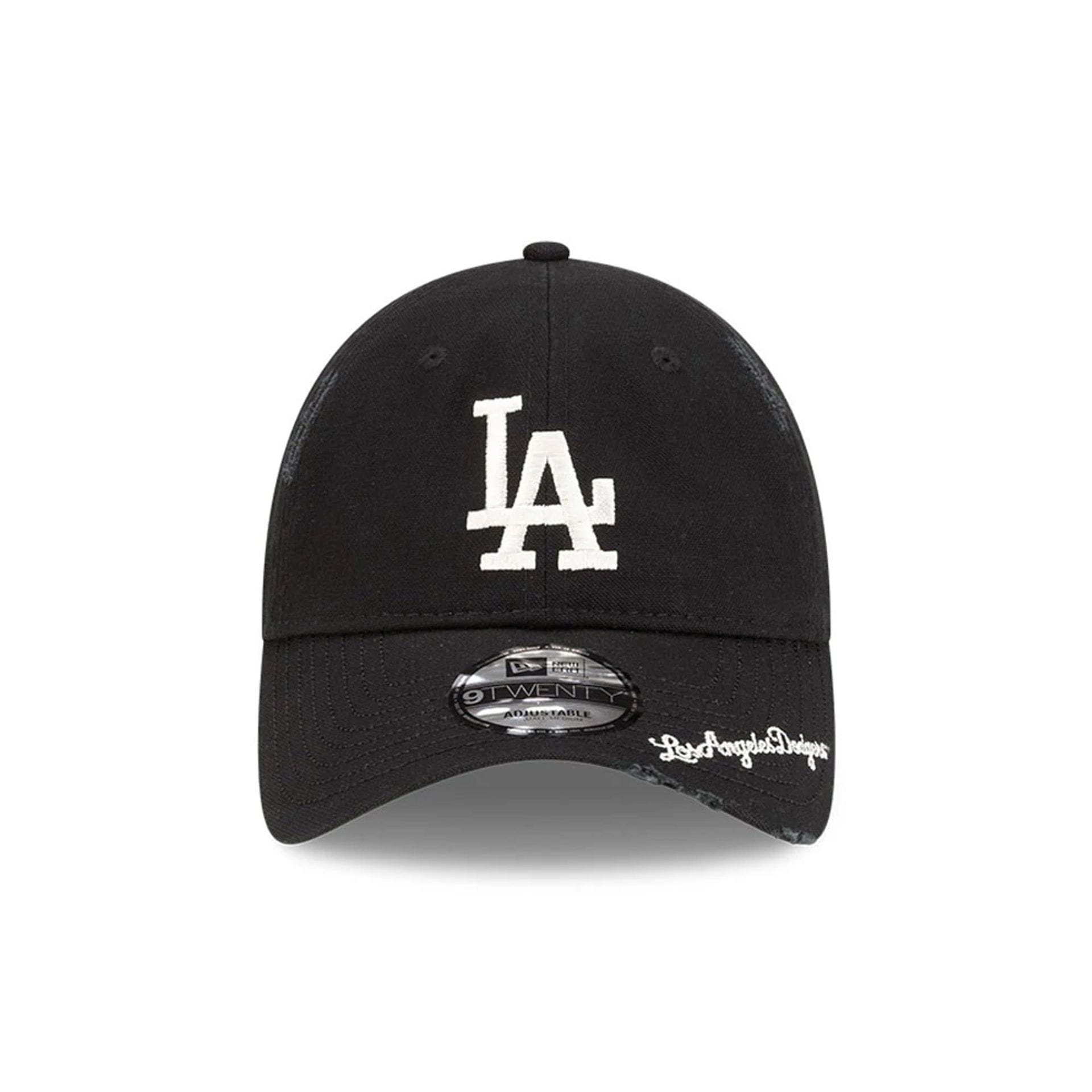 Pictured is this MLB Visor Logo LA Dodgers 9TWENTY Adjustable cap in black. 2