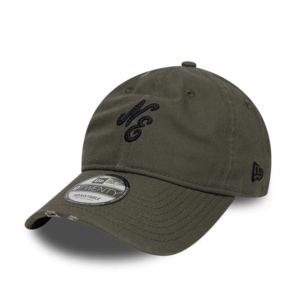 Pictured is this New Era Distressed 9TWENTY cap in Dark Green. 1