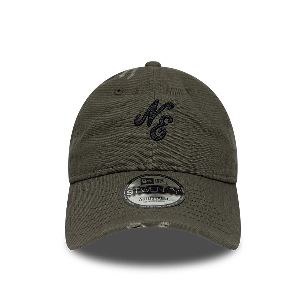 Pictured is this New Era Distressed 9TWENTY cap in Dark Green. 2