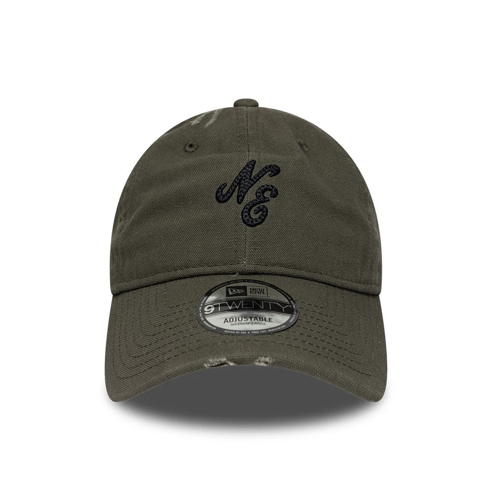 Pictured is this New Era Distressed 9TWENTY cap in Dark Green. 2