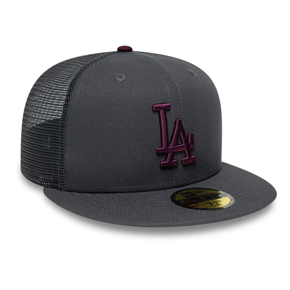 Pictured is this MLB Hydrangea LA Dodgers 59FIFTY Fitted cap in dark grey. 4