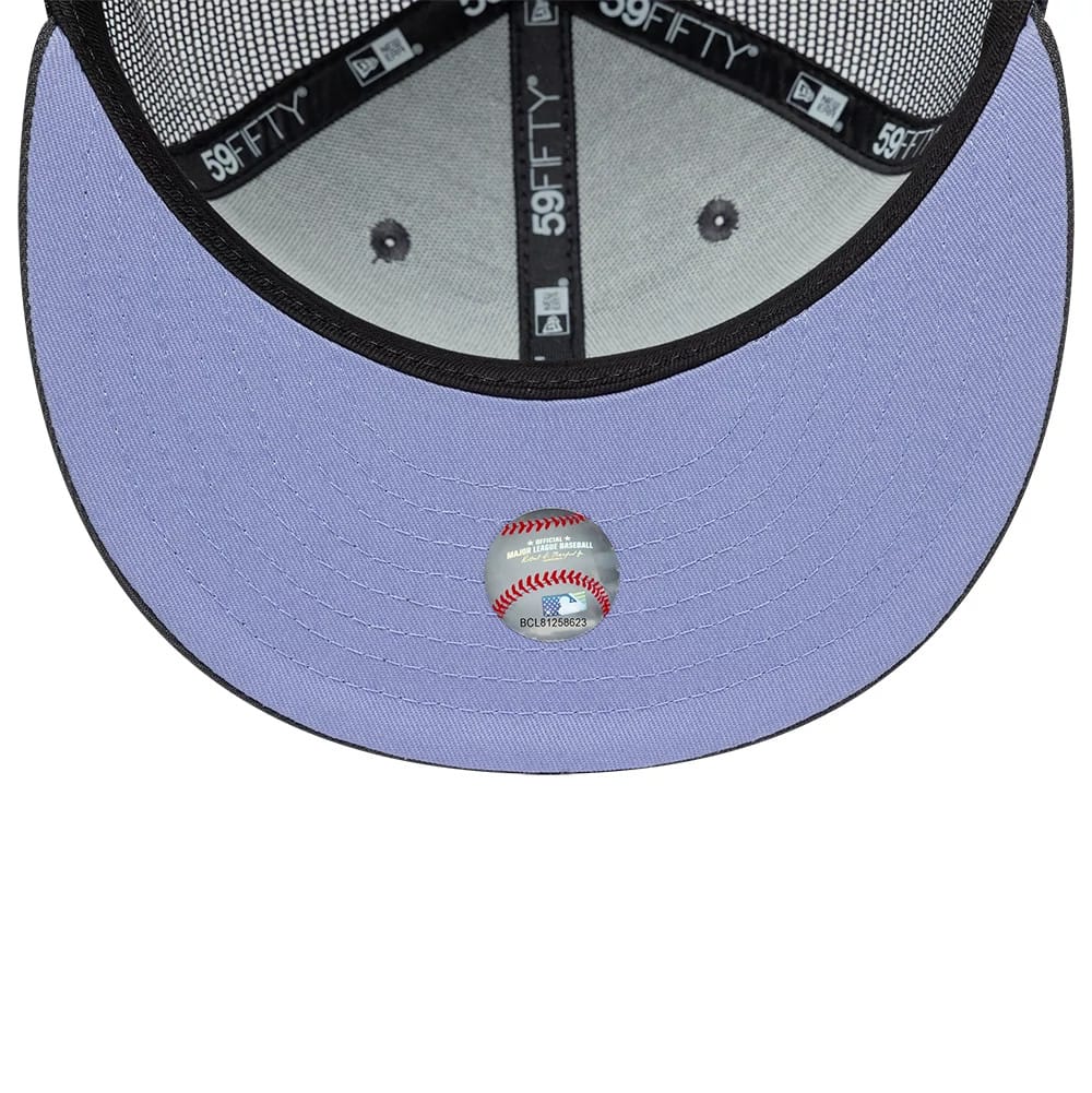 Pictured is this MLB Hydrangea LA Dodgers 59FIFTY Fitted cap in dark grey. 2