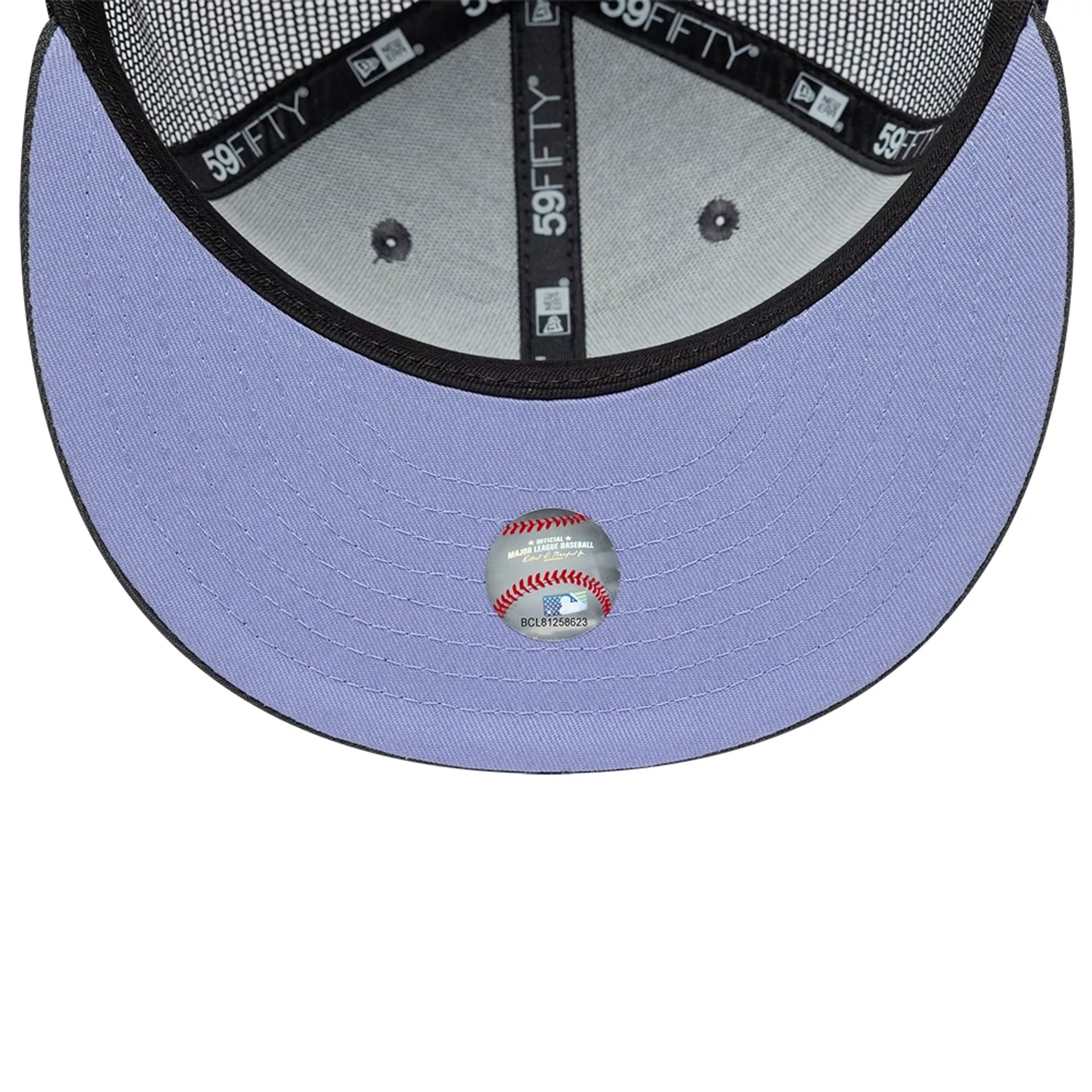 Pictured is this MLB Hydrangea LA Dodgers 59FIFTY Fitted cap in dark grey. 2