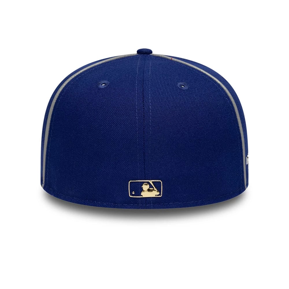 Pictured is this Hajime Sorayama X MLB LA Dodgers 59FIFTY Fitted cap in Dark Blue. 7