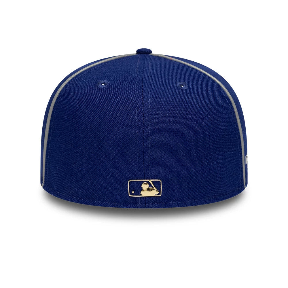 Pictured is this Hajime Sorayama X MLB LA Dodgers 59FIFTY Fitted cap in Dark Blue. 7