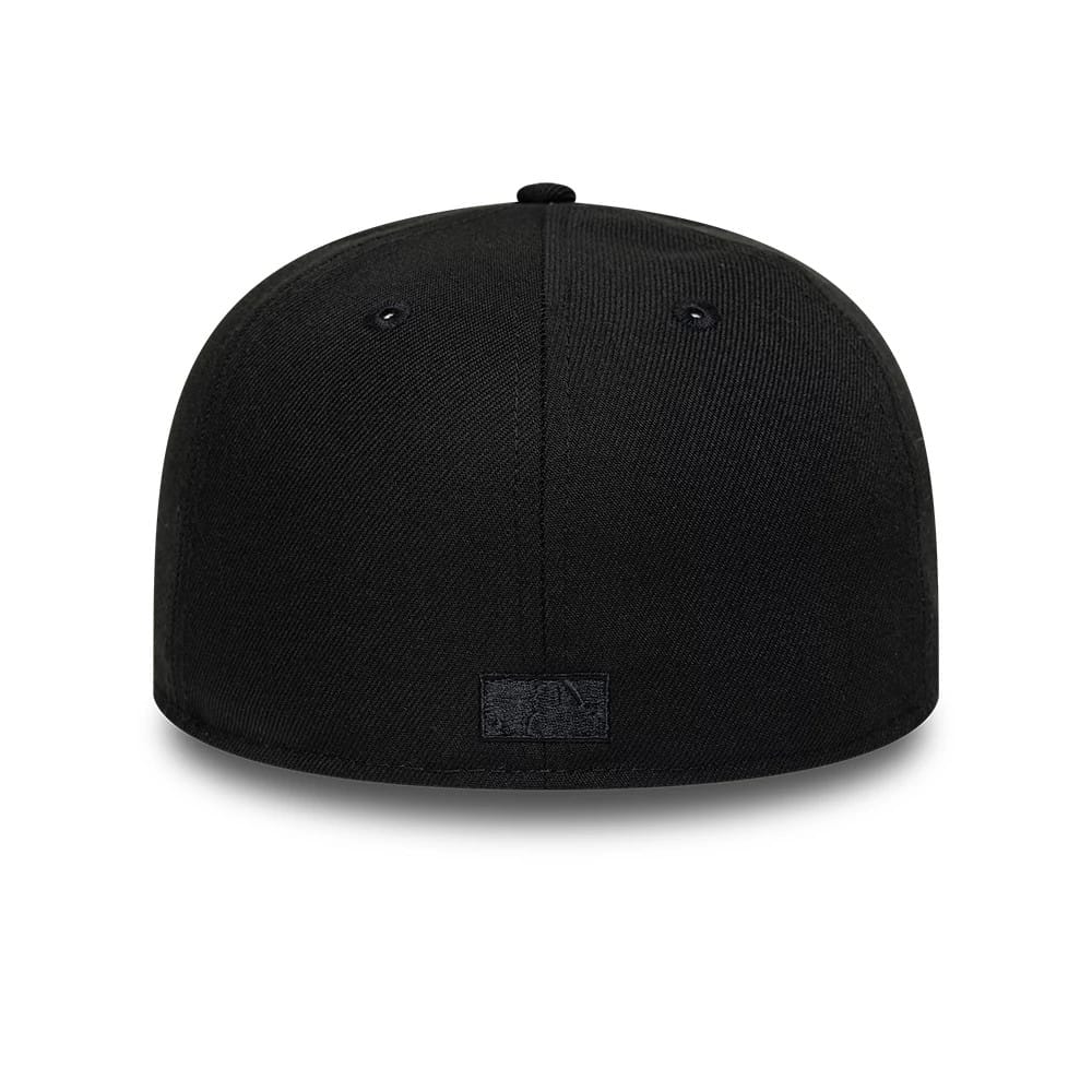 Pictured is this MLB Black On Black Detroit Tigers 59FIFTY Fitted cap in black. 4