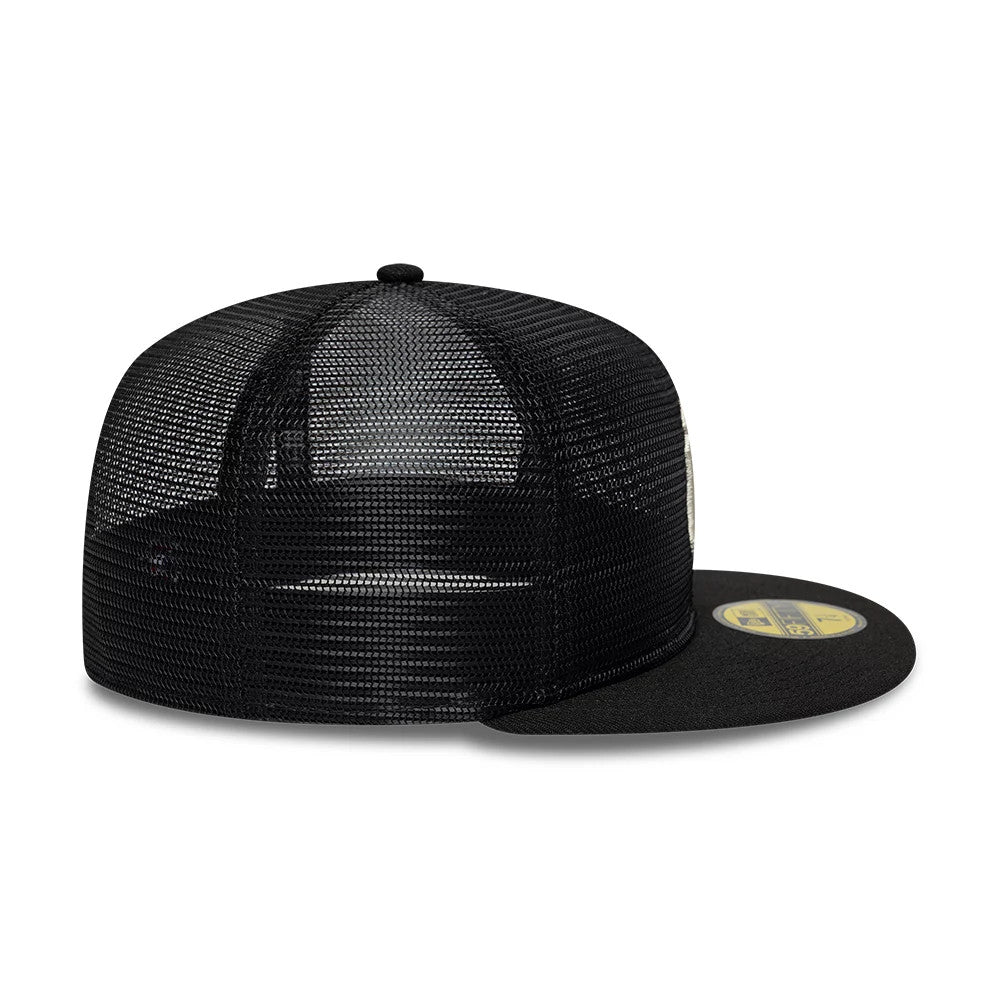 Pictured is this MLB All Mesh New York Yankees 59FIFTY Fitted cap in black. 7