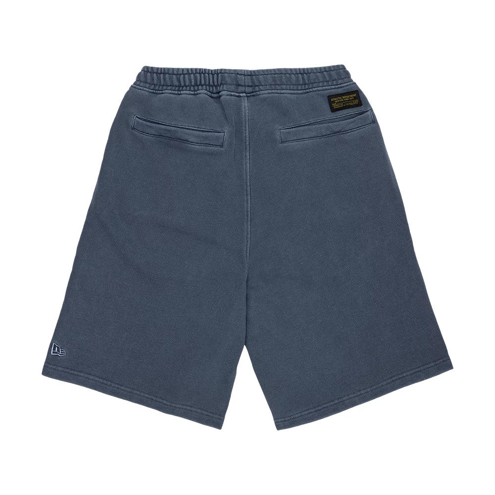 The model is wearing this New Era Originators Oversized Shorts in navy. 2