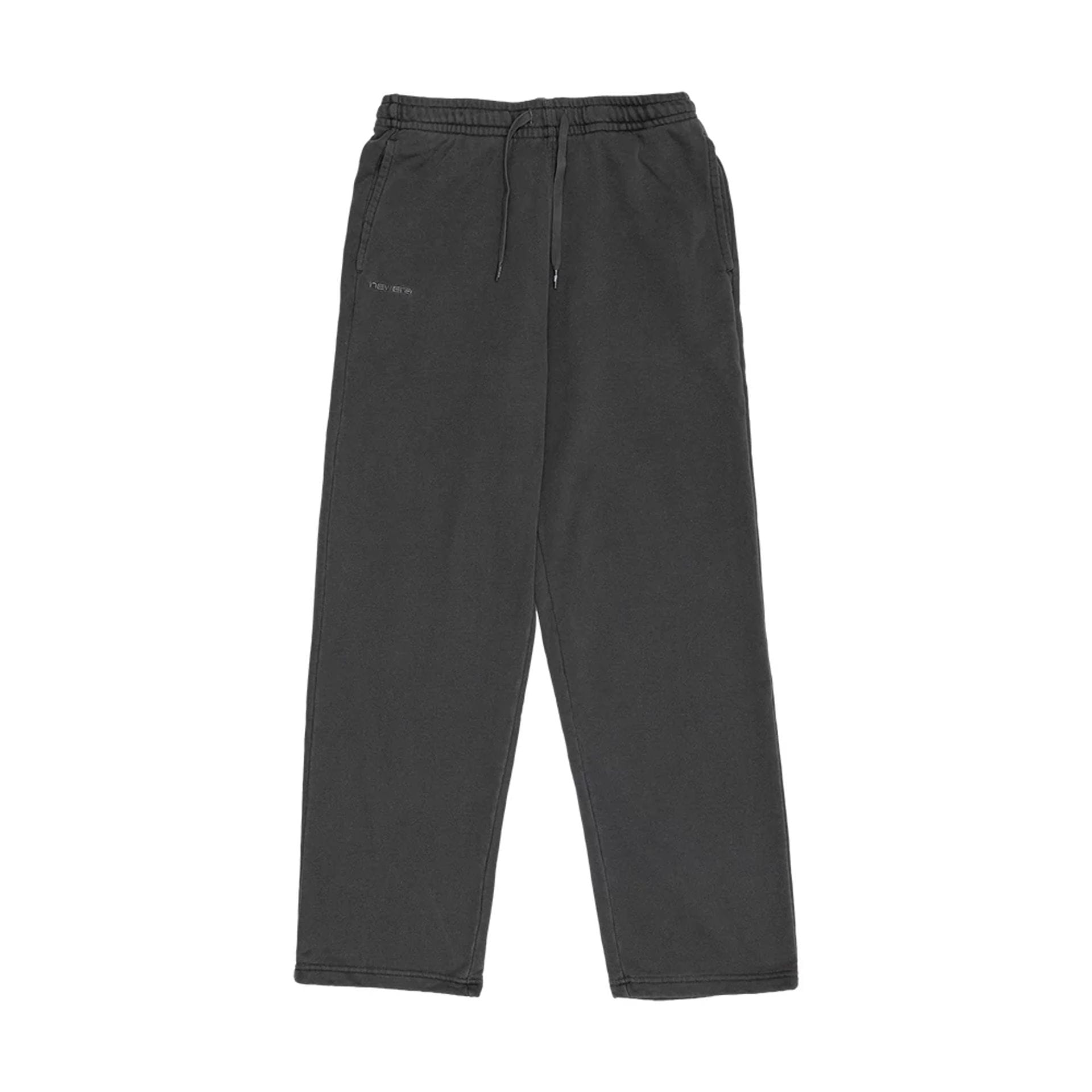 The model is wearing this New Era Originators Straight Leg Joggers in black. 1