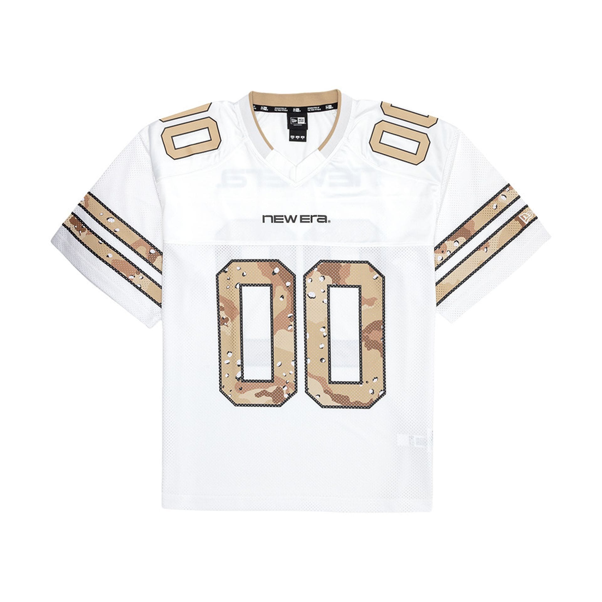 The model is wearing this New Era 1920 Mesh Jersey in white. 1