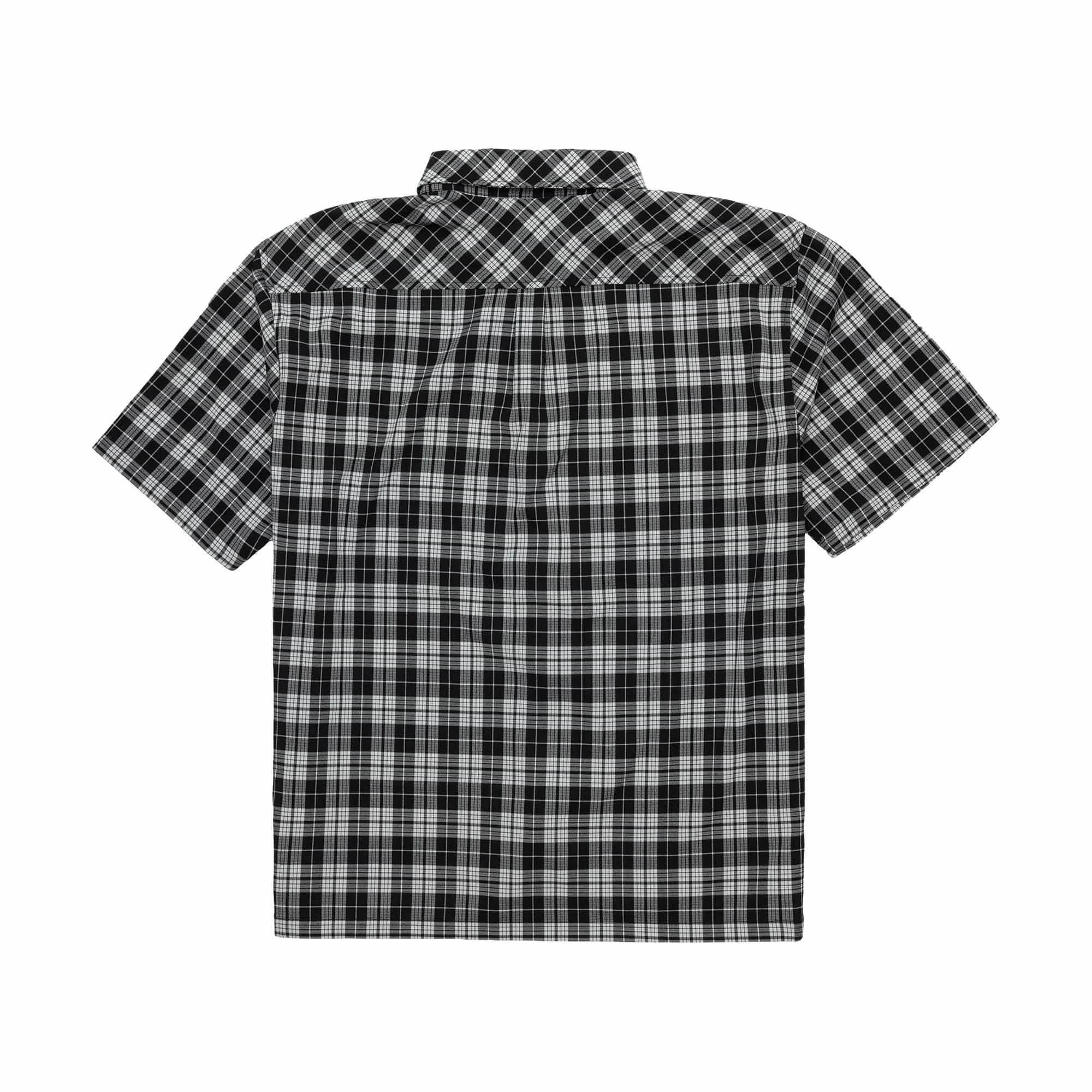 This is a New Era Check Short Sleeve Shirt in black. 2